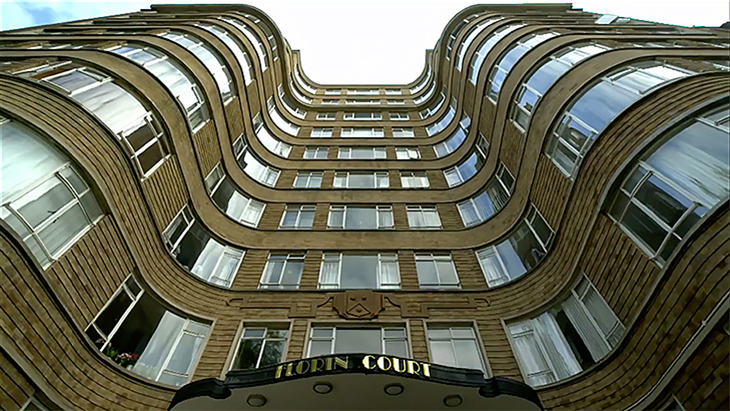 Florin Court in Clerkenwell, which stands in for Whitehaven Mansions, Poirot's home, in the ITV productions.