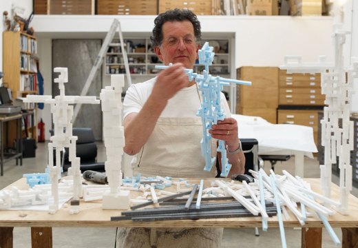 Antony Gormley photographed by Stephen White in his studio in London in March 2021.