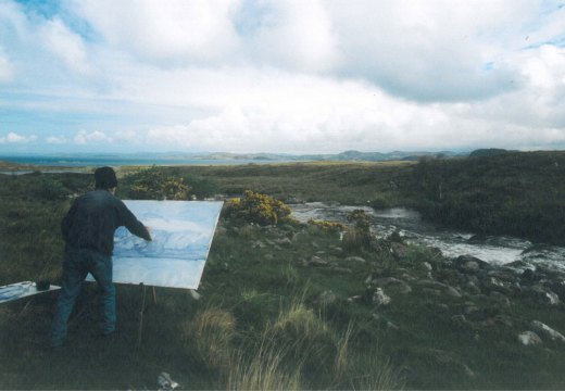 Work on the wild side – James Morrison painting in Scotland. Photo: Estate of James Morrison