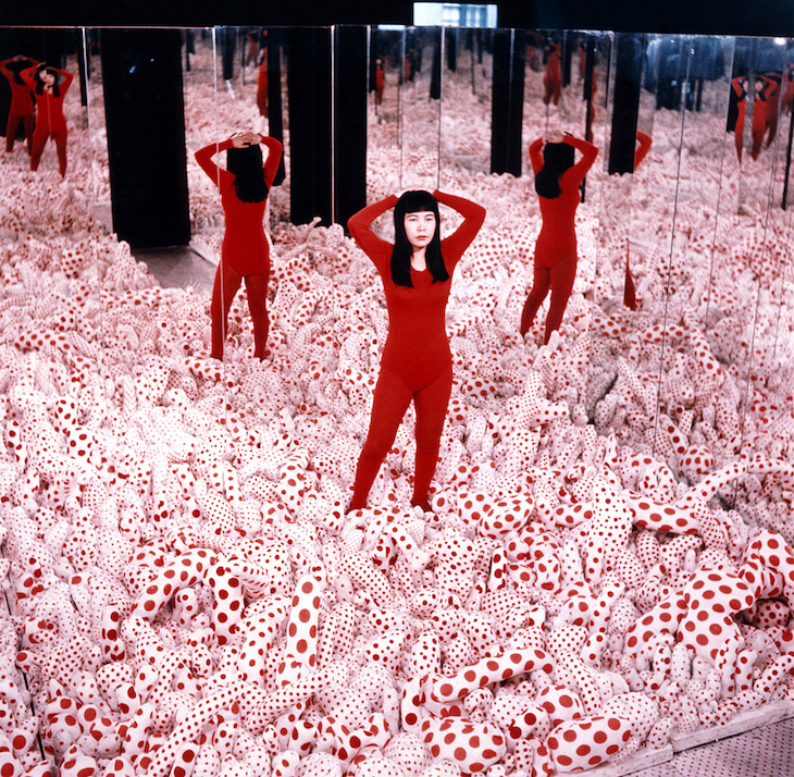 Infinity Mirror Room — Phalli’s Field (installation view; 1965), Yayoi Kusama. 