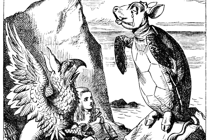 The Mock-Turtle (right) in ‘Alice’s Adventures in Wonderland’ (1865), illustrated by John Tenniel.