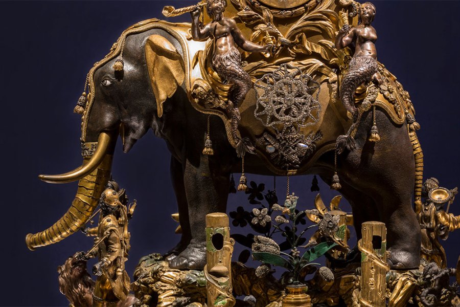 Captive audience: a close-up of the musical elephant automaton at Waddesdon Manor.