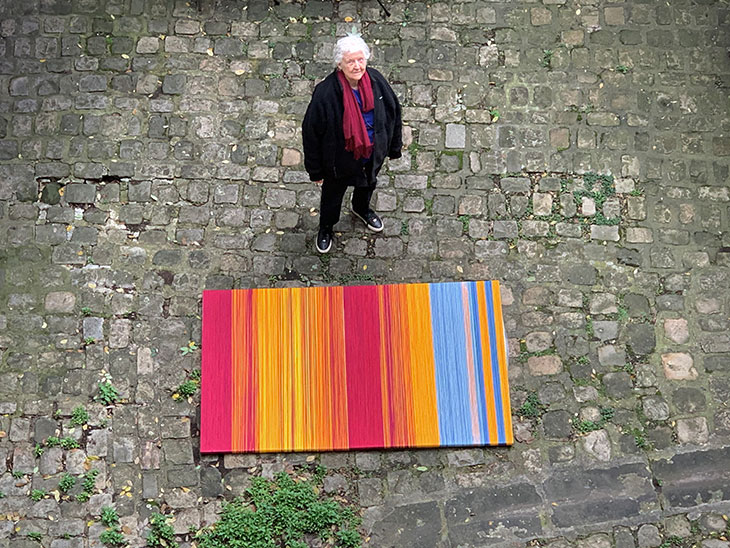 Sheila Hicks in Cour de Rohan, Paris May 2021.