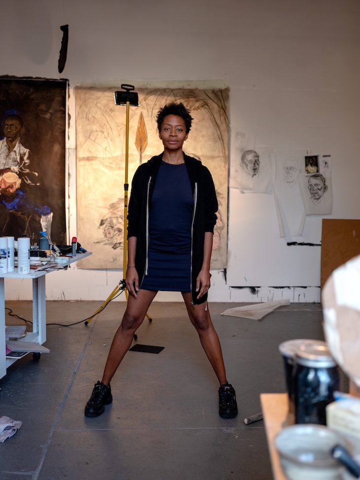 Kara Walker photographed in her studio in 2019.
