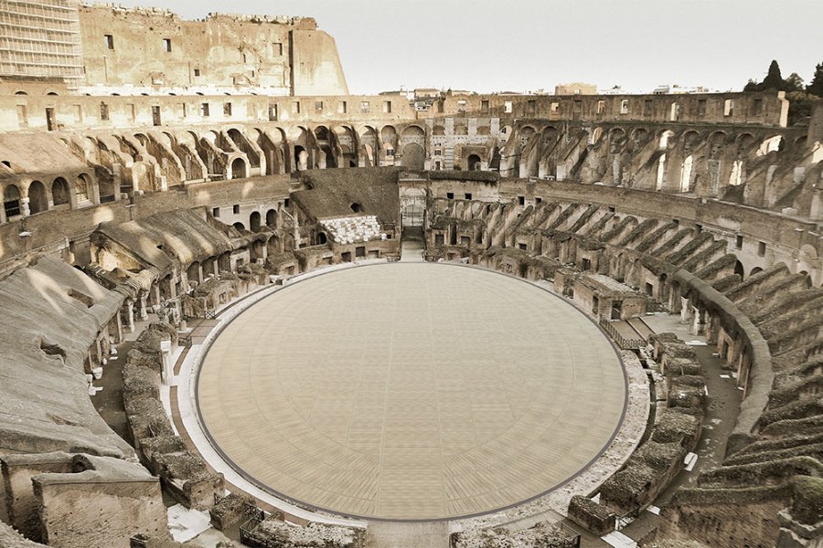 A rendering of the plans for the new Colosseum floor.