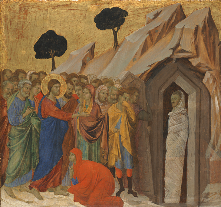 The Raising of Lazarus (1310–11), Duccio di Buoninsegna. Kimbell Art Museum, Forth Worth