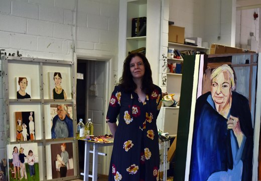 Chantal Joffe in the studio.