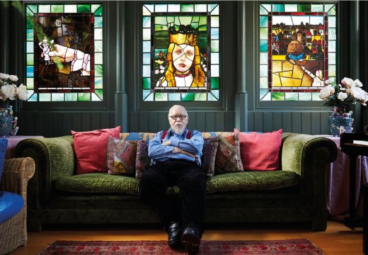 Peter Blake photographed at home in 2015.