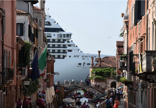 The MSC Magnifica seen from a canal in Venice in June 2019.