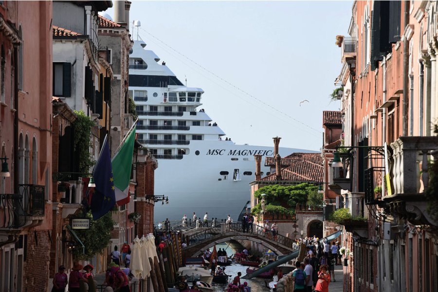 The MSC Magnifica seen from a canal in Venice in June 2019.
