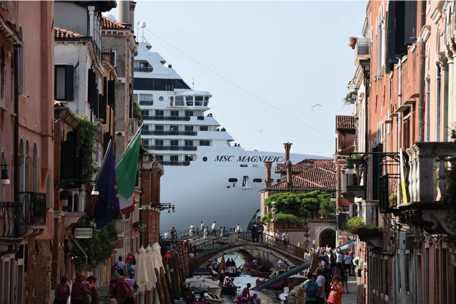 The MSC Magnifica seen from a canal in Venice in June 2019.