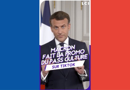 Social influencer: Emmanuel Macron announcing the launch of the culture pass for 18 year olds on TikTok.