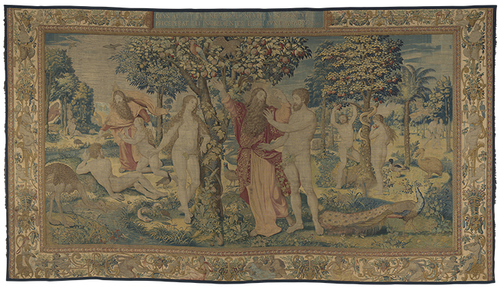 Heavenly Bliss, from the series History of the First Parents (1550–60), designed by Michiel Coxcie the Elder, woven by workshop of Jan de Kempeneer. Wawel Royal Castle, Kraków.