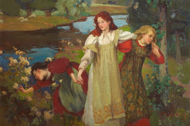 There were Three Maidens pu’d a Flower (c. 1897), Charles H. Mackie. City Art Centre, Museums & Galleries Edinburgh.