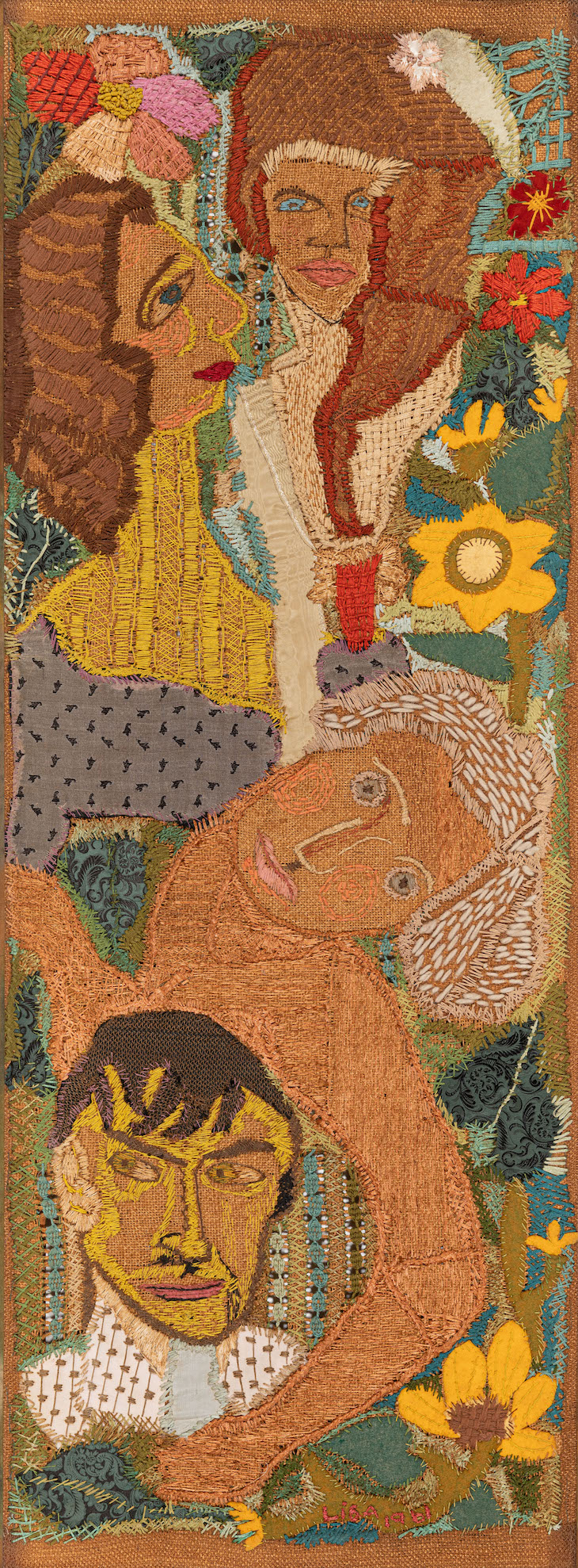 Textile picture with a self-portrait and a portrait of Trude Willner (n.d.), Lisa Rodewald.