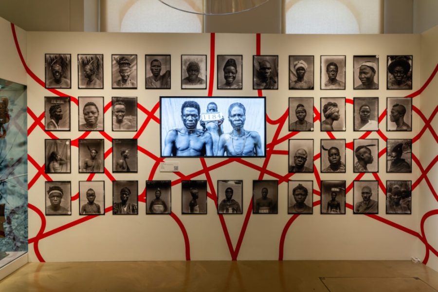 Installation view of ‘Re-Entanglements: Colonial Collections in Decolonial Times’ at the Museum of Archaeology and Anthropology in Cambridge.