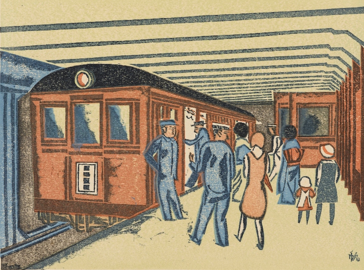 Subway from the series 'One Hundred New Views of Tokyo' (1931), Maekawa Senpan. Ashmolean Museum, Oxford.