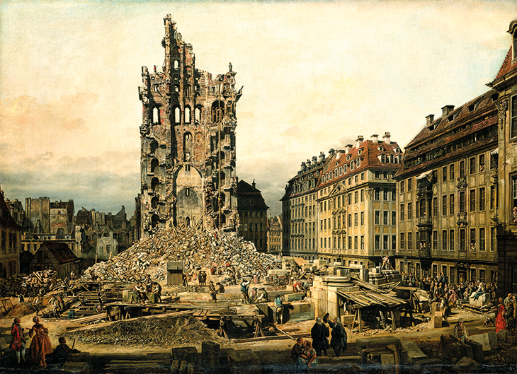 The Ruins of the Kreuzkirche in Dresden (1765), Bernardo Bellotto.