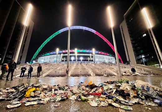 Post-match analysis: Wembley Stadium after the UEFA Euro 2020 Championship Final in July 2021.
