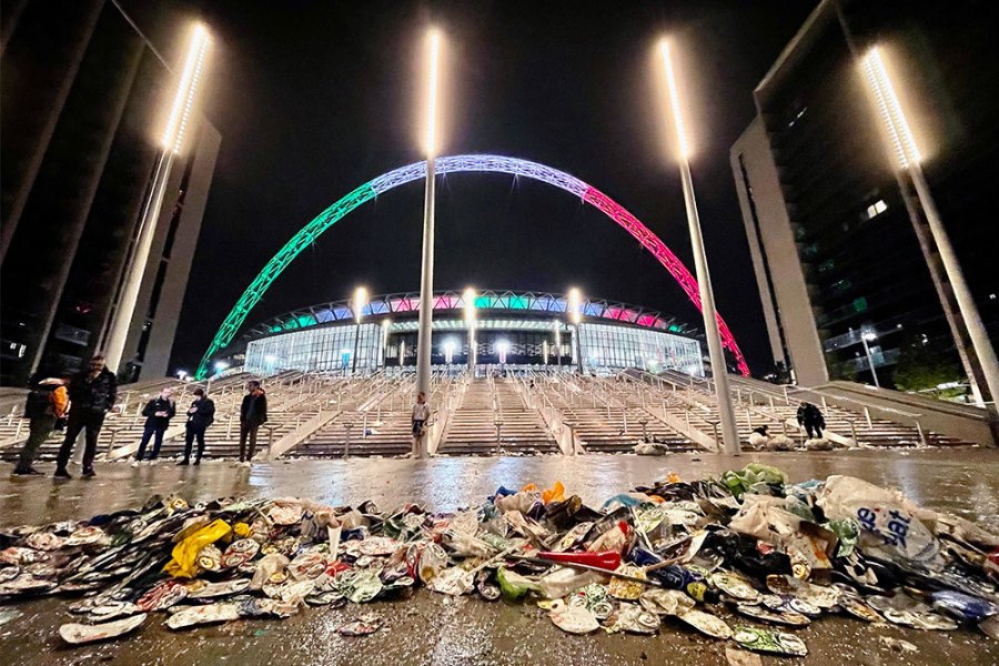 Post-match analysis: Wembley Stadium after the UEFA Euro 2020 Championship Final in July 2021.