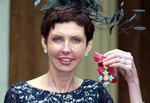 Denise Coates accepting her CBE at Buckingham Palace in 2012.