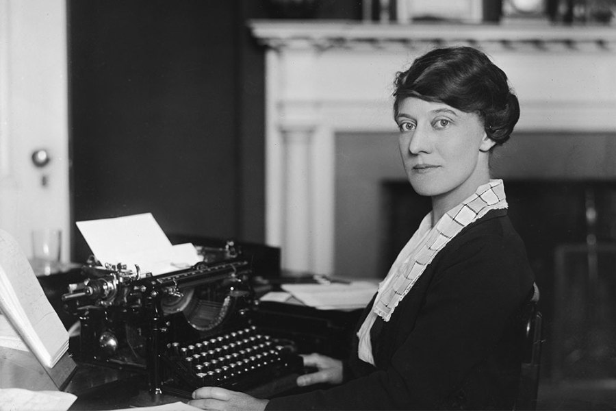 Woman working in an office in the United States, c. 1921.