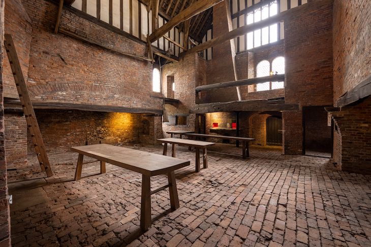 The medieval kitchen at Gainsborough Old Hall.