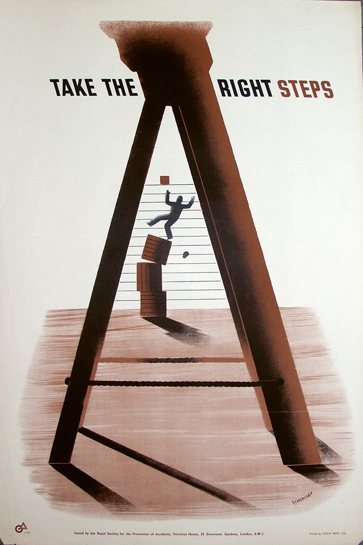 ‘Take the Right Steps’ (1943), designed by Tom Eckersley for the Royal Society for the Prevention of Accidents (RoSPA).