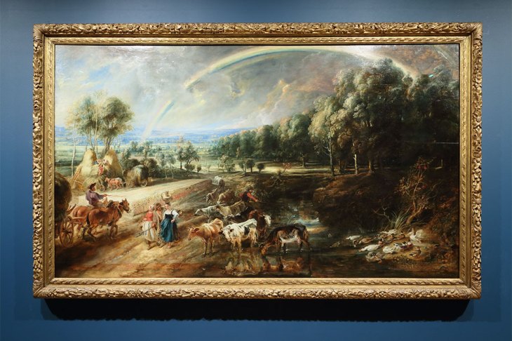 The Rainbow Landscape (c. 1636), Peter Paul Rubens. Installation view at the Wallace Collection, London.