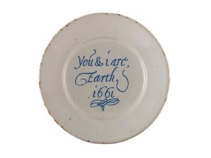 Plate (1661), excavated in London, Museum of London.