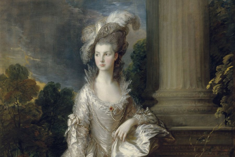 The Hon. Mrs Mary Graham (detail; 1775–77), Thomas Gainsborough.