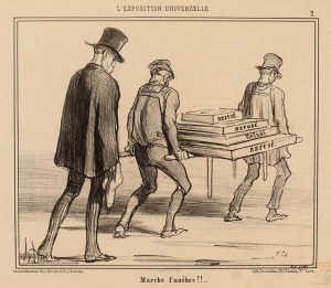 Marche funèbre!!…No. 2 (L’Exposition Universelle) (1855), Honoré Daumier.