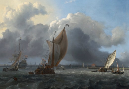 Ships in a Gale on the IJ before the City of Amsterdam (1666), Ludolf Bakhuizen.