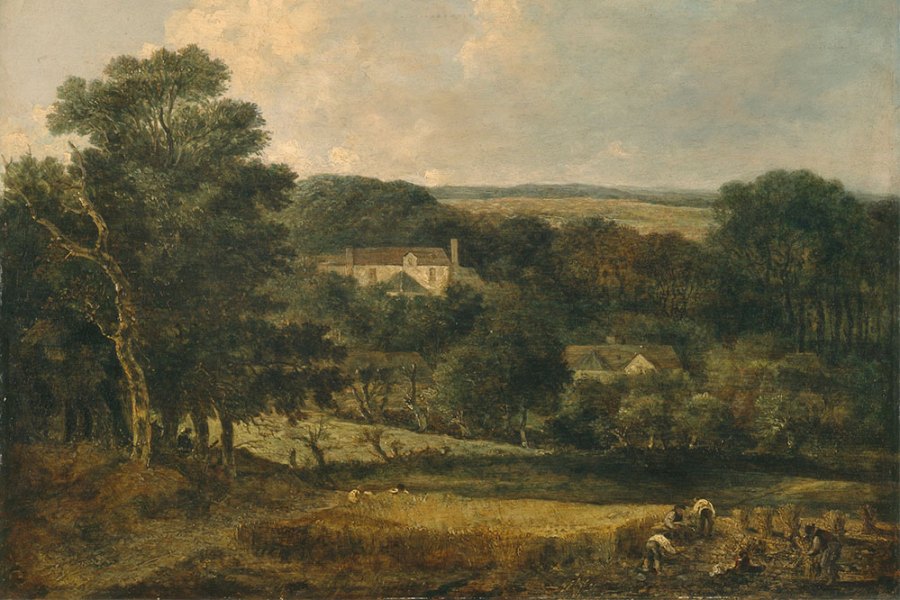 View Near Norwich with Harvesters (detail; 1810–21), John Crome.