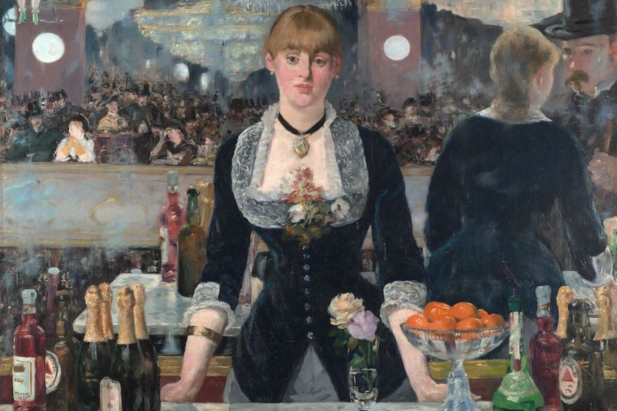 A Bar at the Folies-Bergère (detail; 1881–82), Édouard Manet.