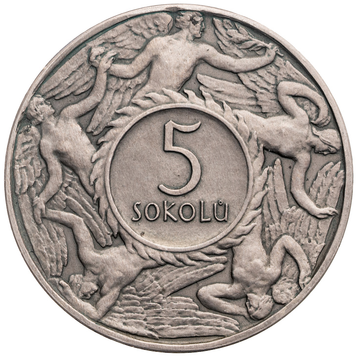 Design for a coin (1920), engraved by Otakar Španiel.