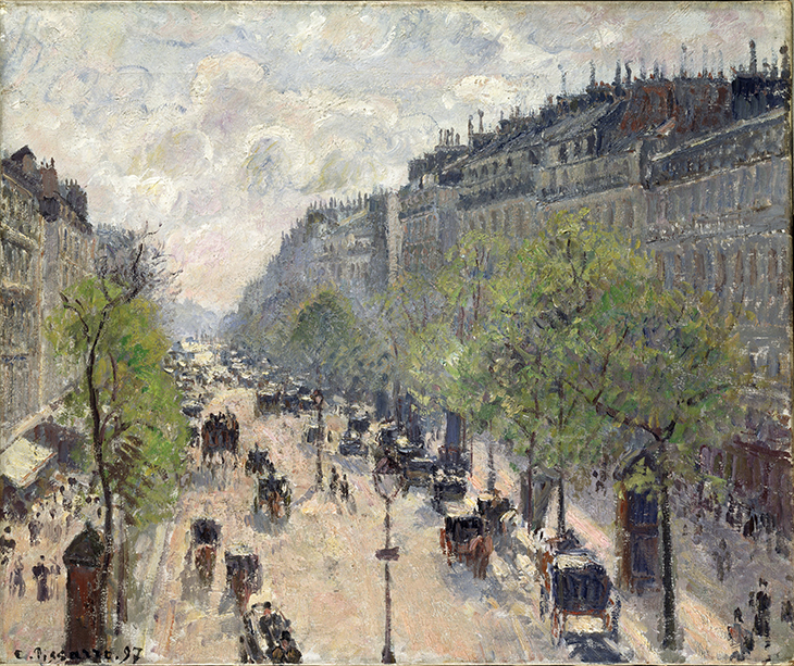 The Boulevard Montmartre, Spring 1897 (1897), Camille Pissarro. 