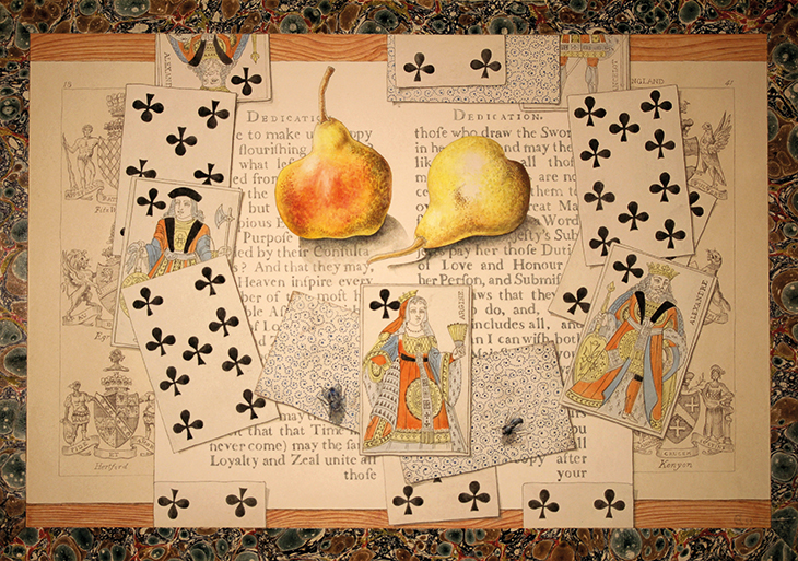 Fruit and Playing Cards Trompe l’Oeil (1953), Richard Chopping. Private collection.