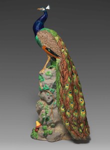 Peacock (shape no. 2045), designed in c. 1875 by Paul Comoléra and manufactured by Minton & Co. The English Collection, Baltimore.