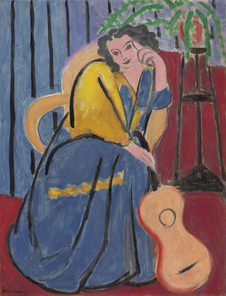 Girl in Yellow and Blue with Guitar (1939), Henri Matisse. 