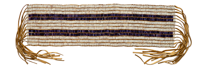 Replica of the Two Way wampum belt, made by Darren Bonaparte of Akwesasne in 2000.