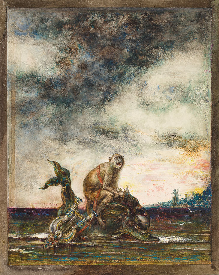 The Monkey and the Dolphin (1879; retouched 1881), Gustave Moreau.