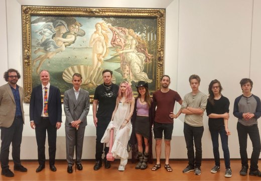 Elon-gated Venus: Elon Musk and Grimes visiting the Uffizi