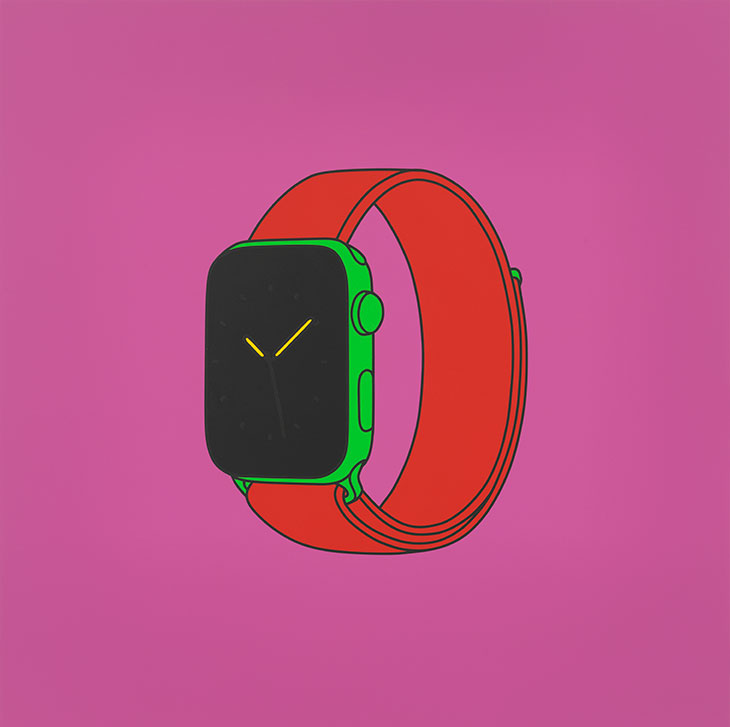 Untitled (with Apple Watch) (2020), Michael Craig-Martin.