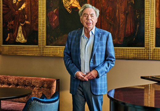 Andrew Lloyd Webber photographed in the Pre-Raphaelite Room at the Theatre Royal Drury Lane, London, in August 2021.