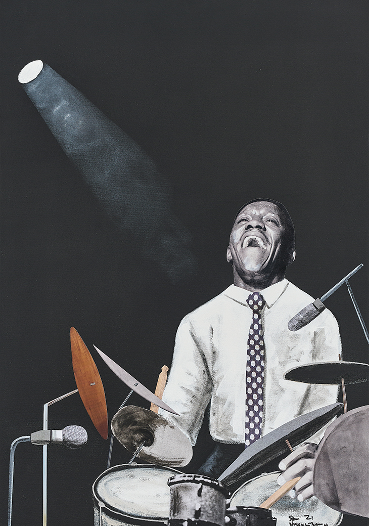 Art Blakely (2021), Sam Nhlengethwa. Courtesy Goodman Gallery