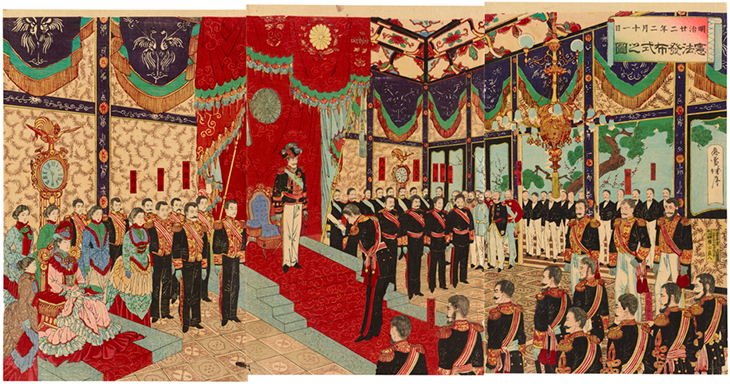 Illustration of the Ceremony Promulgating the Constitution (1890), Kojima Shogetsu. 