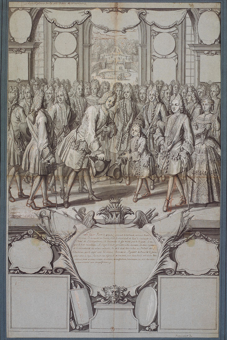 The Meeting of Peter I and Louis XV in Paris on 11 May 1717 (1717), Desmarest. Moscow Kremlin Museums