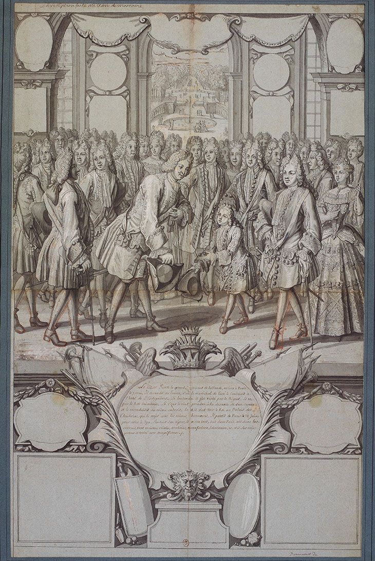 The Meeting of Peter I and Louis XV in Paris on 11 May 1717 (1717), Desmarest. Moscow Kremlin Museums