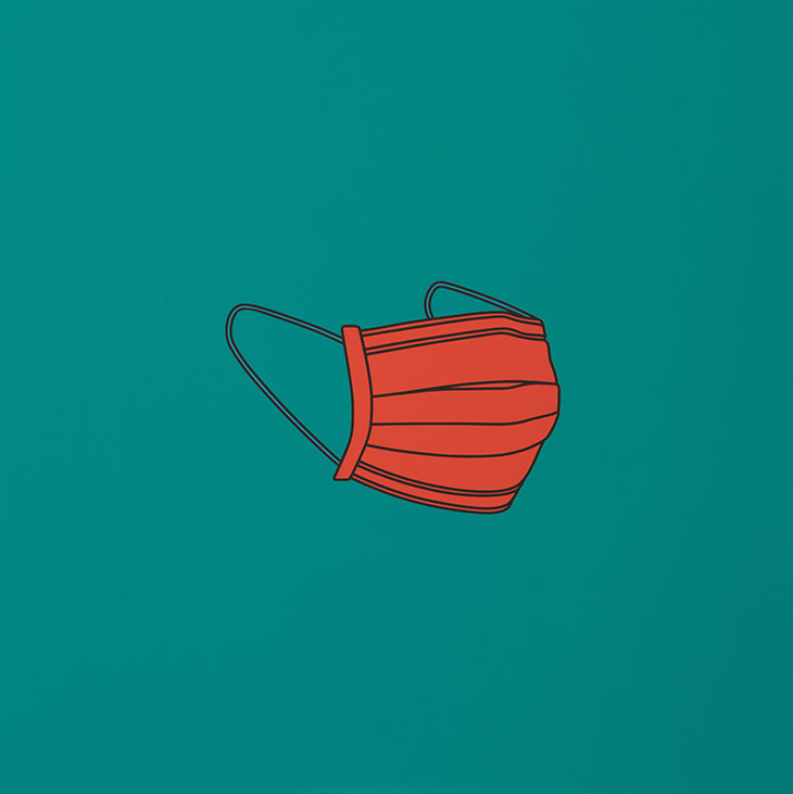 Untitled (mask 2) (2020), Michael Craig-Martin.